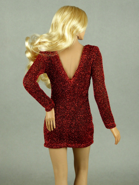 Nouveau Toys 1/6 Scale Female Red Glitter Mini Party Dress